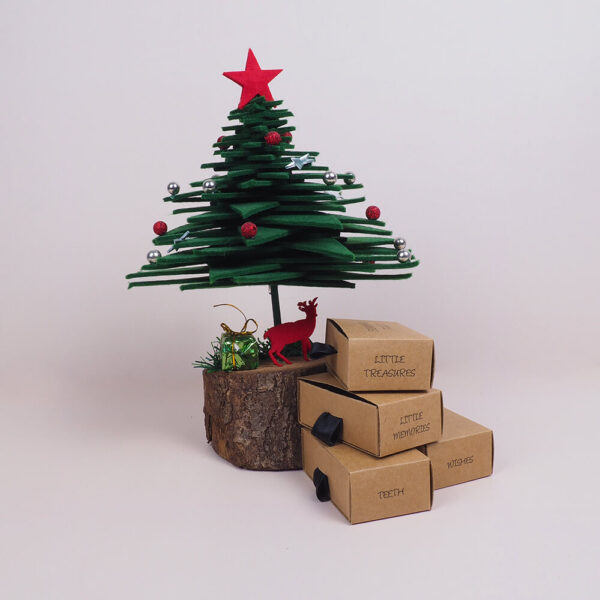 christmas themed kraft cardboard box