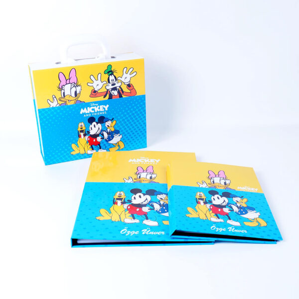 mickey mouse themed box and secretarial set