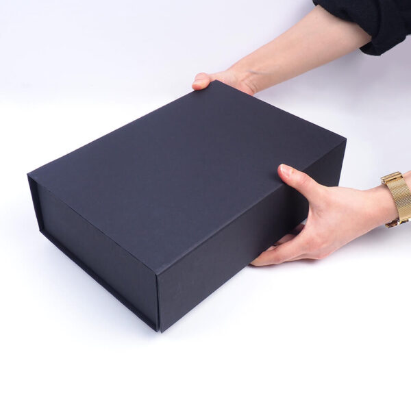 flat cardboard box black color