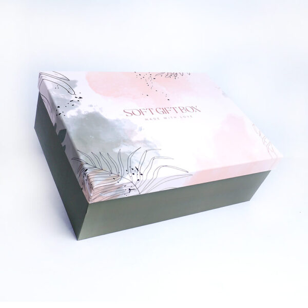 soft gift box marka mukavva kutu kapak yeşil sevgililer günü tasarımı2